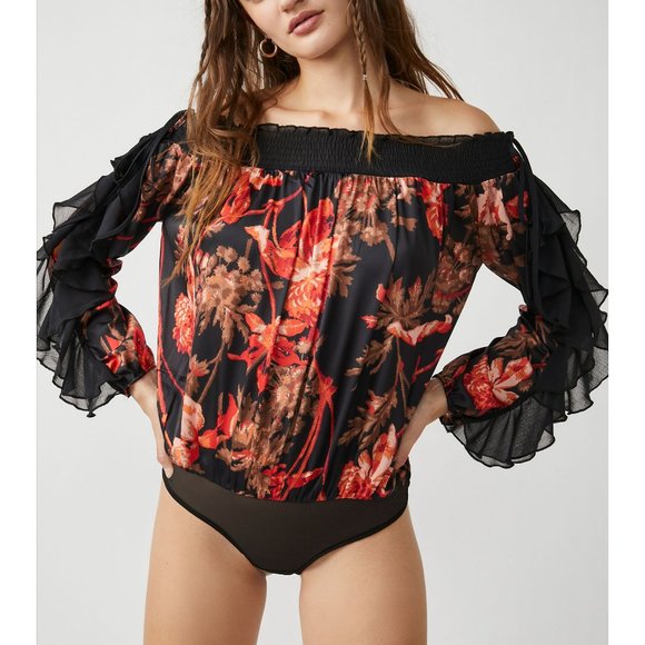 🎉LAST CHANCE🎉 FREE PEOPLE Born To Love Bodysuit / Midnight Combo - Picture 2 of 10